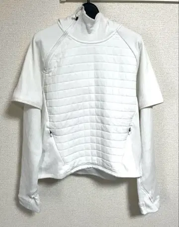 adidas 퀼팅 후드티 M 화이트