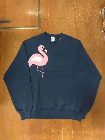 90s JERZEES 플라밍고 자수 맨투맨 L 네이비 USA