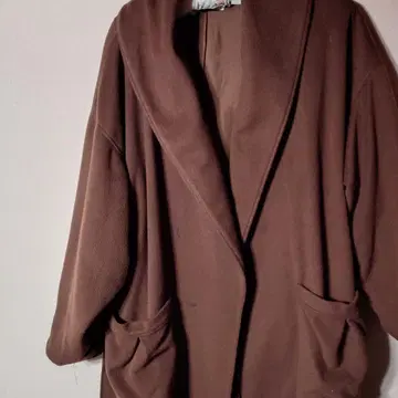 브라운 롱 코트 오픈 프론트