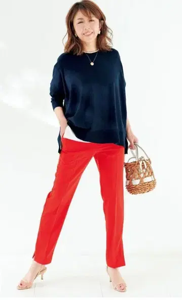 UNFILO 앙피로 [스트레치/세탁 가능] 만날 수 있는 팬츠 테이퍼드