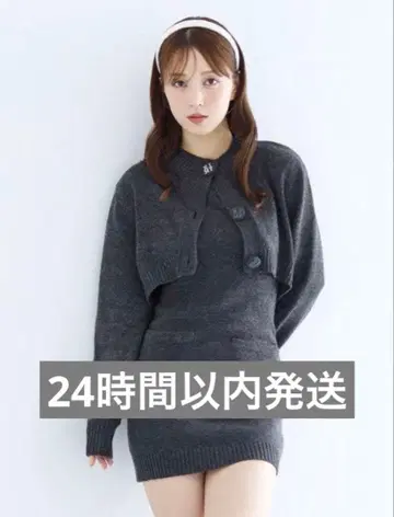 eimyistoire 에이미 로고 버튼 니트 세트 원피스