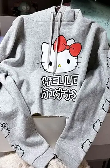 미사용 H&M 헬로키티 후드티 그레이