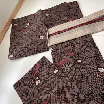 다이쇼 로망풍 코몬 폴리에스테르 화학 섬유 새상품급 요시무라 좋아하는 분