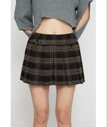 체크 플리츠 투피스 스커트, 스커트만