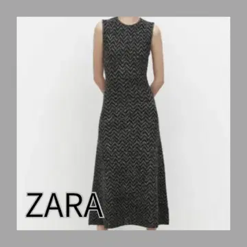 [ 새상품급 ] ZARA 자카드 니트 롱 원피스 S 블랙