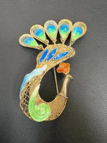 빈티지풍 공작 디자인 브로치 실버 925