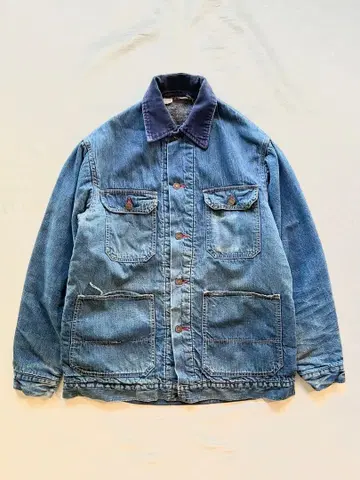 [레어] 60s 70s 스토어 브랜드 데님 커버올 담요 라이너