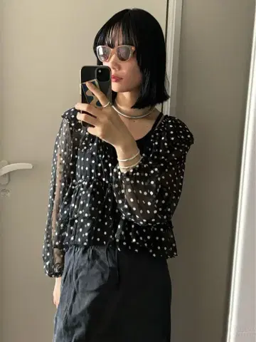 SHENERY 프릴 칼라 2WAY 쉬폰 블라우스 꽃무늬