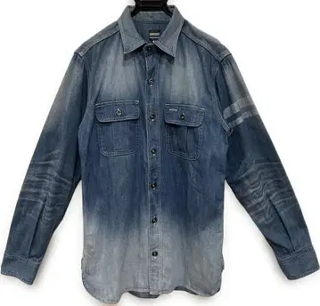 *복숭아 타로 진스 출진 메달 버튼 데님 워크 셔츠 상의 42