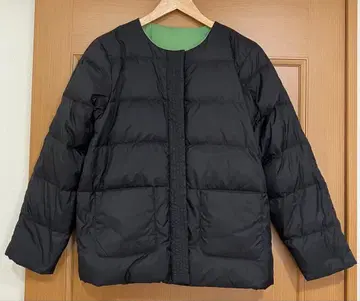 [ 미사용 ] 노카라 다운 자켓 / 앤디콜 블랙 프리 사이즈