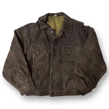 90s 유로 빈티지 독일제 가죽 트래커 자켓 천연 가죽