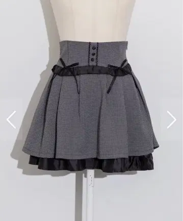 pium 코르셋 프릴 턱 플레어 스커트 스커트 미니 스커트