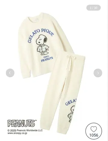 GELATO PIQUE 스누피 룸웨어, 룸삭스 세트