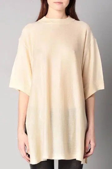 프랑스 수입 엘레강트 하이넥 튜닉 기장 파인 니트 S/M