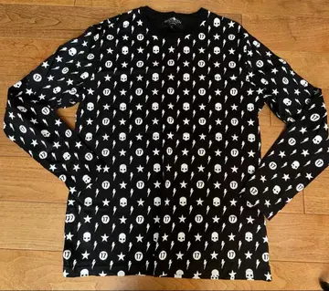 HYDROGEN 스컬 별 패턴 긴팔 티셔츠 L