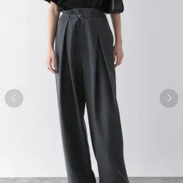 JEANASIS 지나시스 벨트 부착 턱 와이드 팬츠 그레이