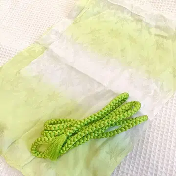 W8 오비 장식 천 허리띠 세트 그린