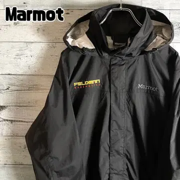 마모트 나일론 후드티 남성용 M 자수 로고 블랙