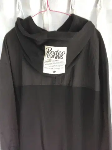 로데오 크라운즈 블랙 후드티 롱 기장/F