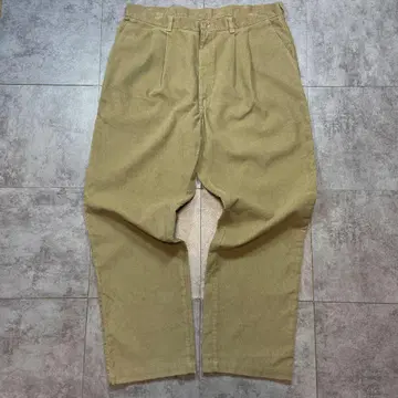 랭글러 베이지 코듀로이 플리츠 투 턱 치노 팬츠
