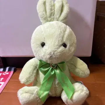 토끼 봉제 인형 그린 happy birthcolor