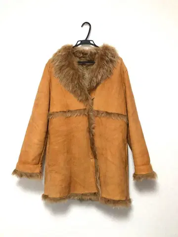 LOUNIE 무스탕 코트 미들 기장 양가죽 브라운 일본 루니