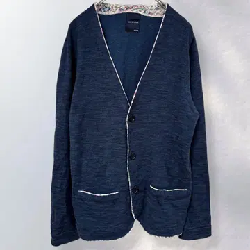 쉽스 제트 블루 긴팔 가디건 V넥 겉옷 무지 M [ i422