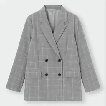 새상품급 GU 더블 브레스트 자켓 블레이저 그레이 체크 XXL