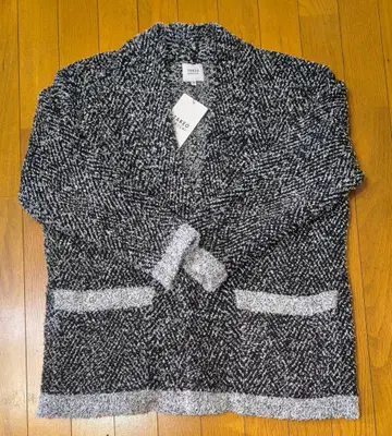 다케오 키쿠치 새상품 남성용 가디건 (블랙/그레이 M)