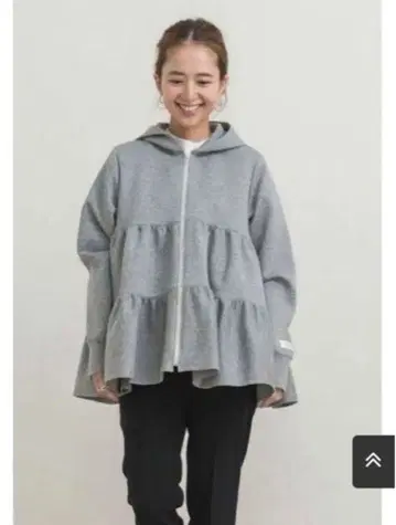 yori 티어드 지퍼 후드티 그레이