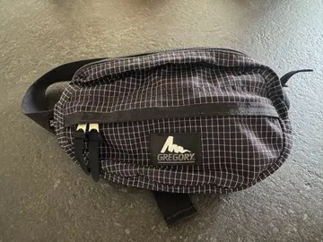 GREGORY 바디백 웨스트 파우치 블랙 체크 무늬