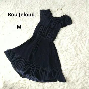 Bou Jeloud 네이비 플리츠 튤 원피스 38 경사