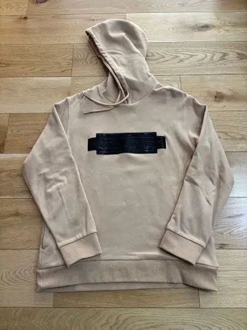 남성용 비기 베이지 후드 부착 후드 맨투맨 L