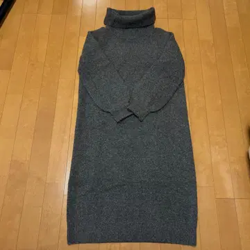 플라스테 스트레치 아크릴 폴리 터틀 니트 원피스