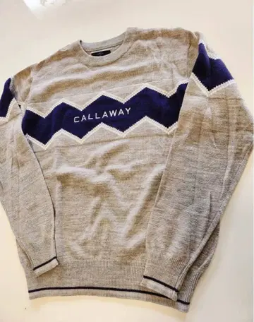 캘러웨이 골프웨어 남성용 로고 자카드 니트 그레이 L 사이즈