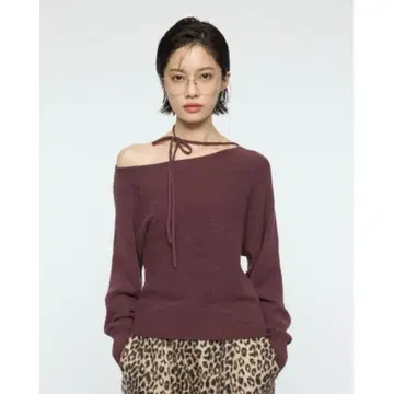 MOUSSY 원 숄더 니트탑