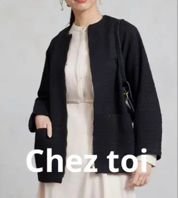 Chez toi 노카라 자켓 블랙
