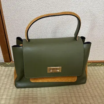 MARCO BIANCHIN 천연 가죽 핸드백 올리브 그린