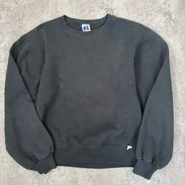 90s 러셀 무지 맨투맨 블랙 USA제