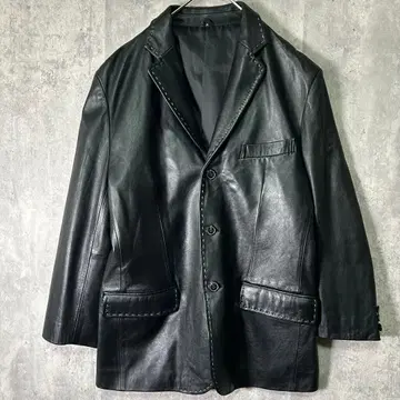 고급 양가죽 테일러드 자켓 스티치 블랙 어깨 패드 없음