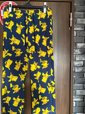 레어 구제 의류 포켓몬 파자마 팬츠 피카츄 패턴 네이비 팬츠 올 패턴