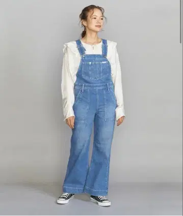 Wrangler 데님 플레어 오버롤