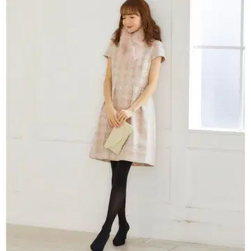 레스 빠세 다이아 넥 트위드 원피스