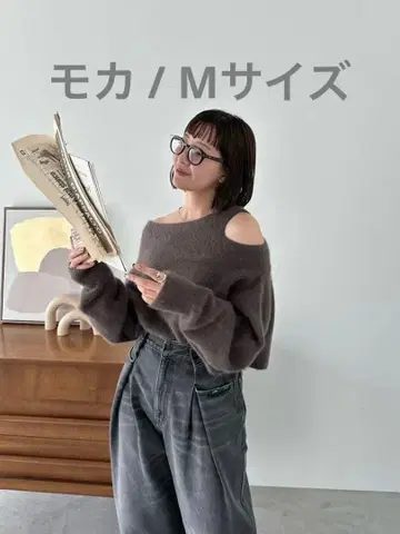 코코딜 / 라쿤 오프숄더 숏 니트