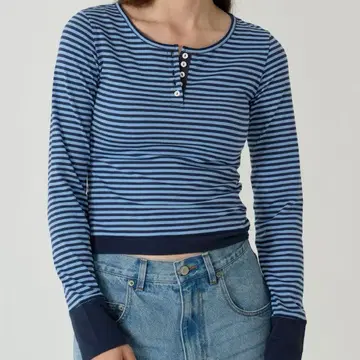 보더 헨리넥 티셔츠 TINA: JOJUN