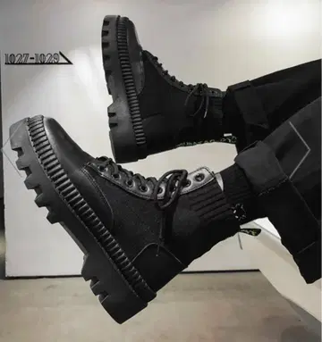 aimoha MENS 레이스업 통굽 부츠