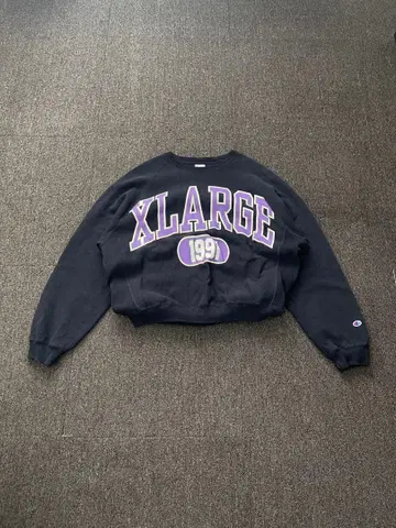 Champion x XLARGE 리버스 위브 자수 로고 블랙 XL