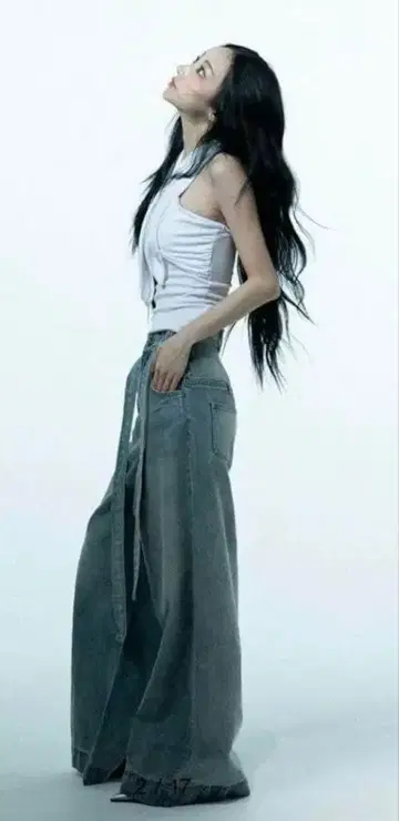 melt the lady fleeting check denim pants