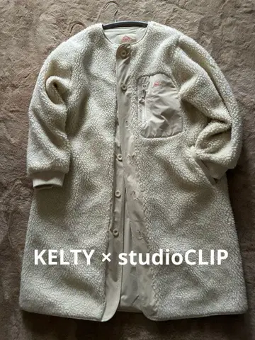 새상품급 KELTY 보아 코트 스튜디오 클립 크림색