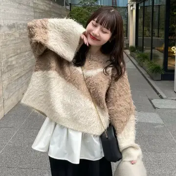 hinari 뉴앙스 샤기 니트 모카 택 포함 미개봉 새상품